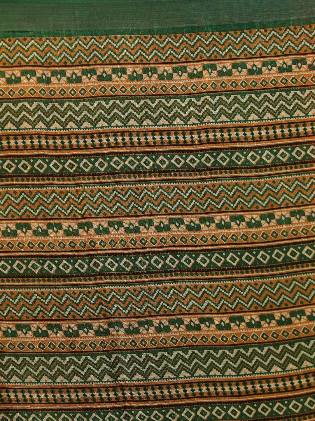 Indethnic Green Liva Printed Saree - Saree Detail View