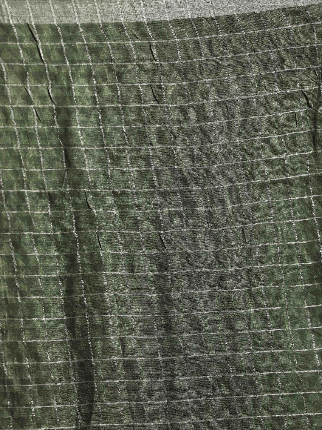 Indethnic Green Liva Printed Saree - Saree Detail View