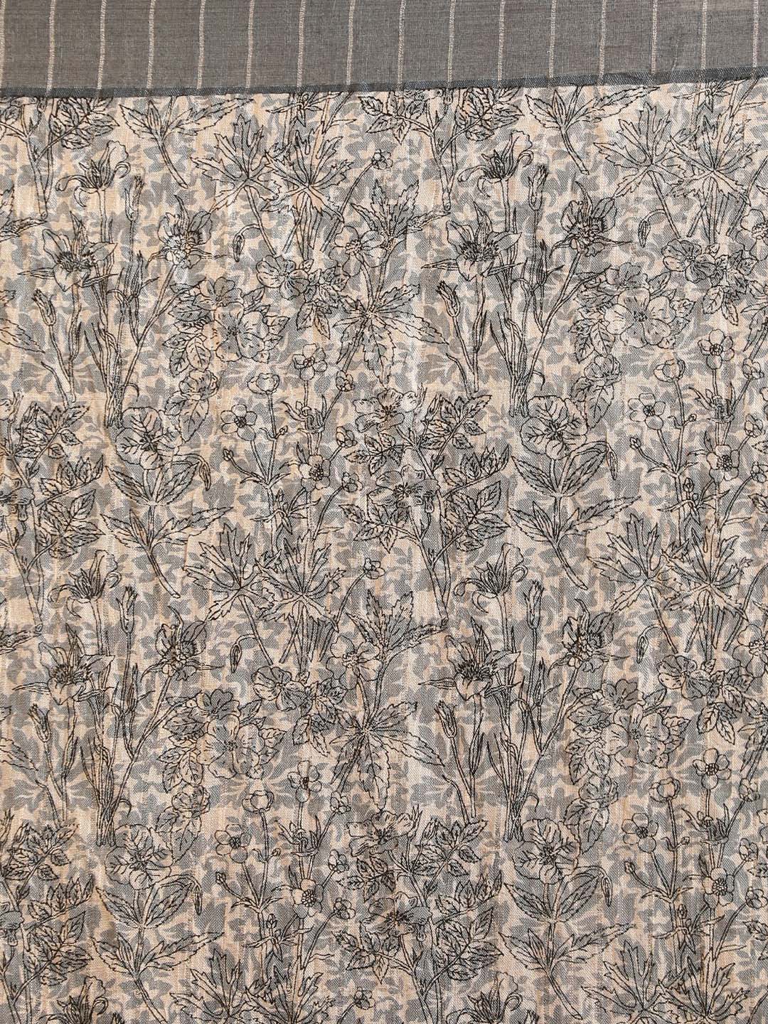 Indethnic Grey Liva Printed Saree - Saree Detail View
