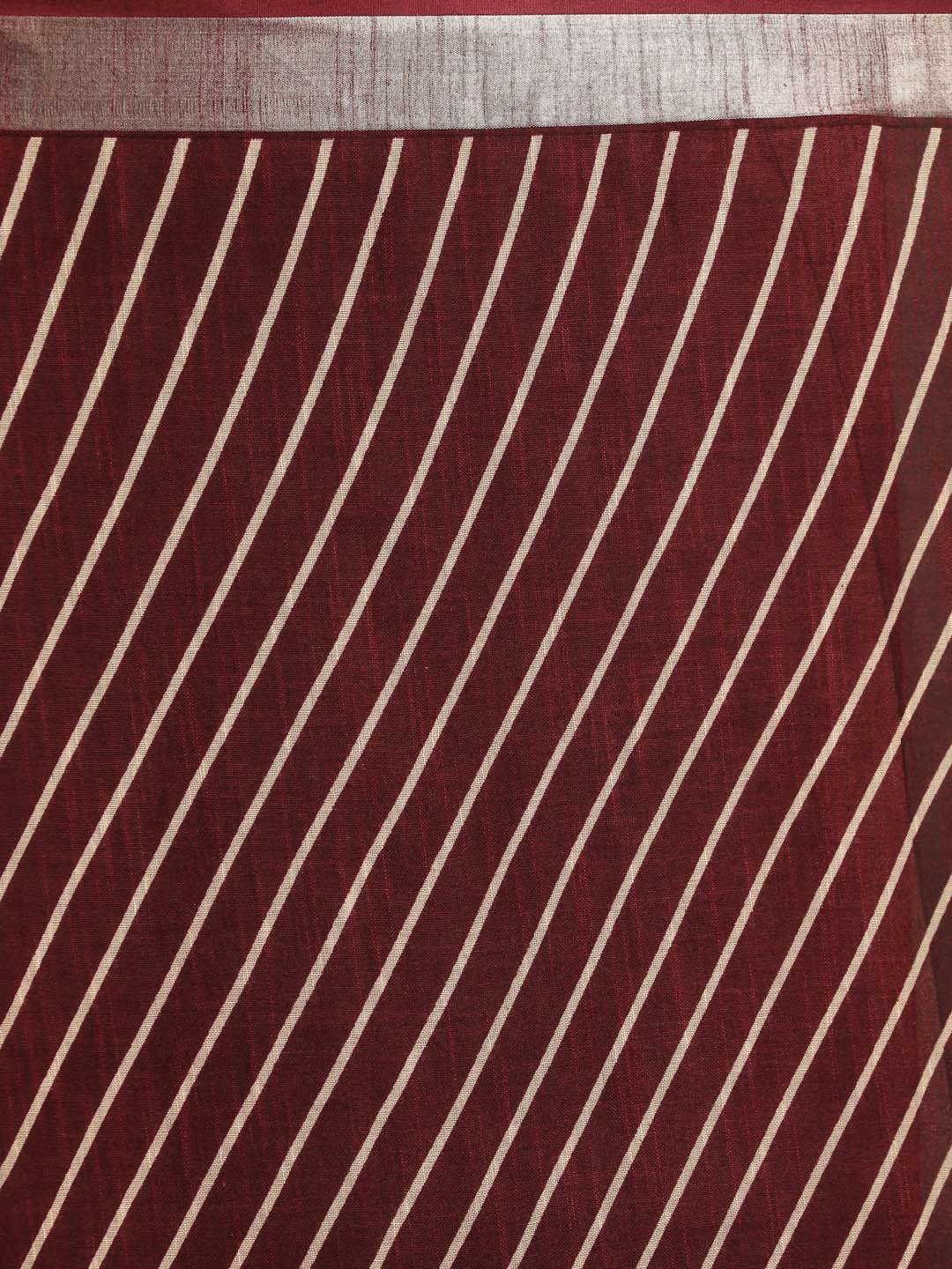 Indethnic Maroon Liva Printed Saree - Saree Detail View