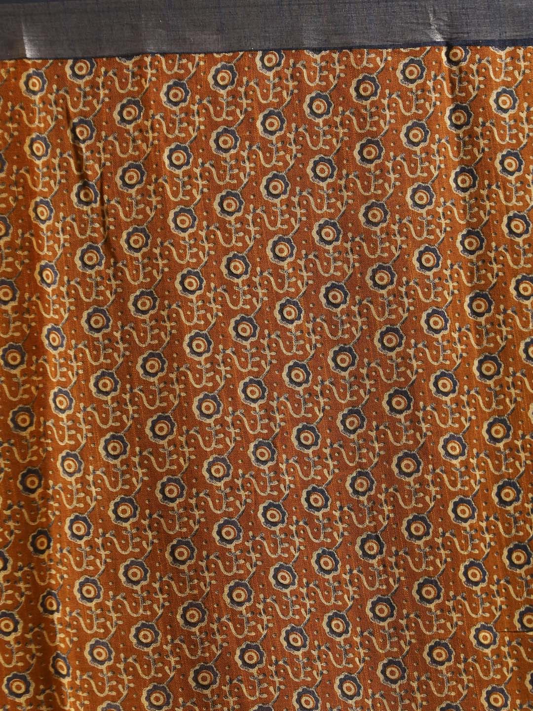 Indethnic Mustard Liva Printed Saree - Saree Detail View