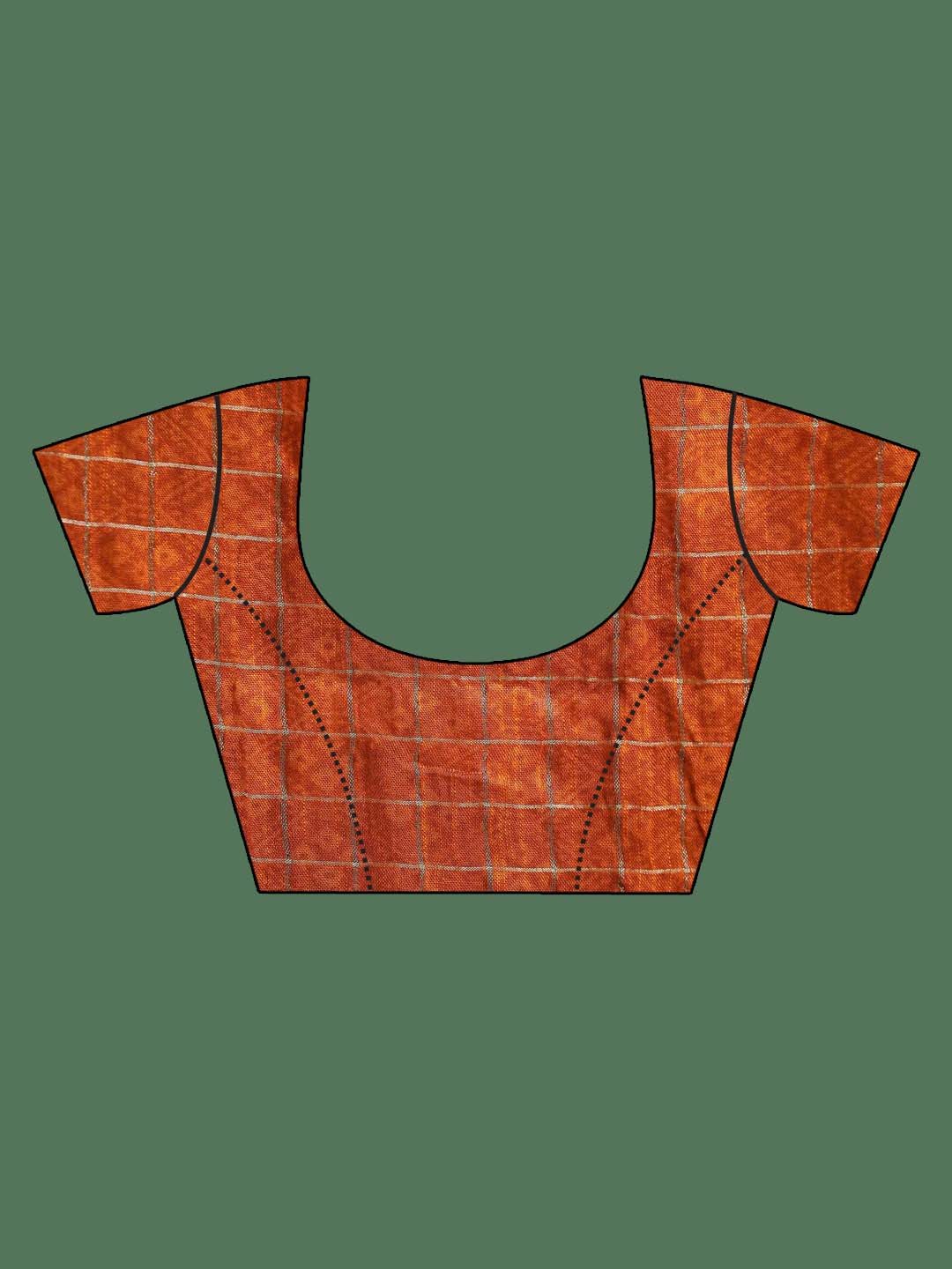 Indethnic Rust Liva Printed Saree - Blouse Piece View