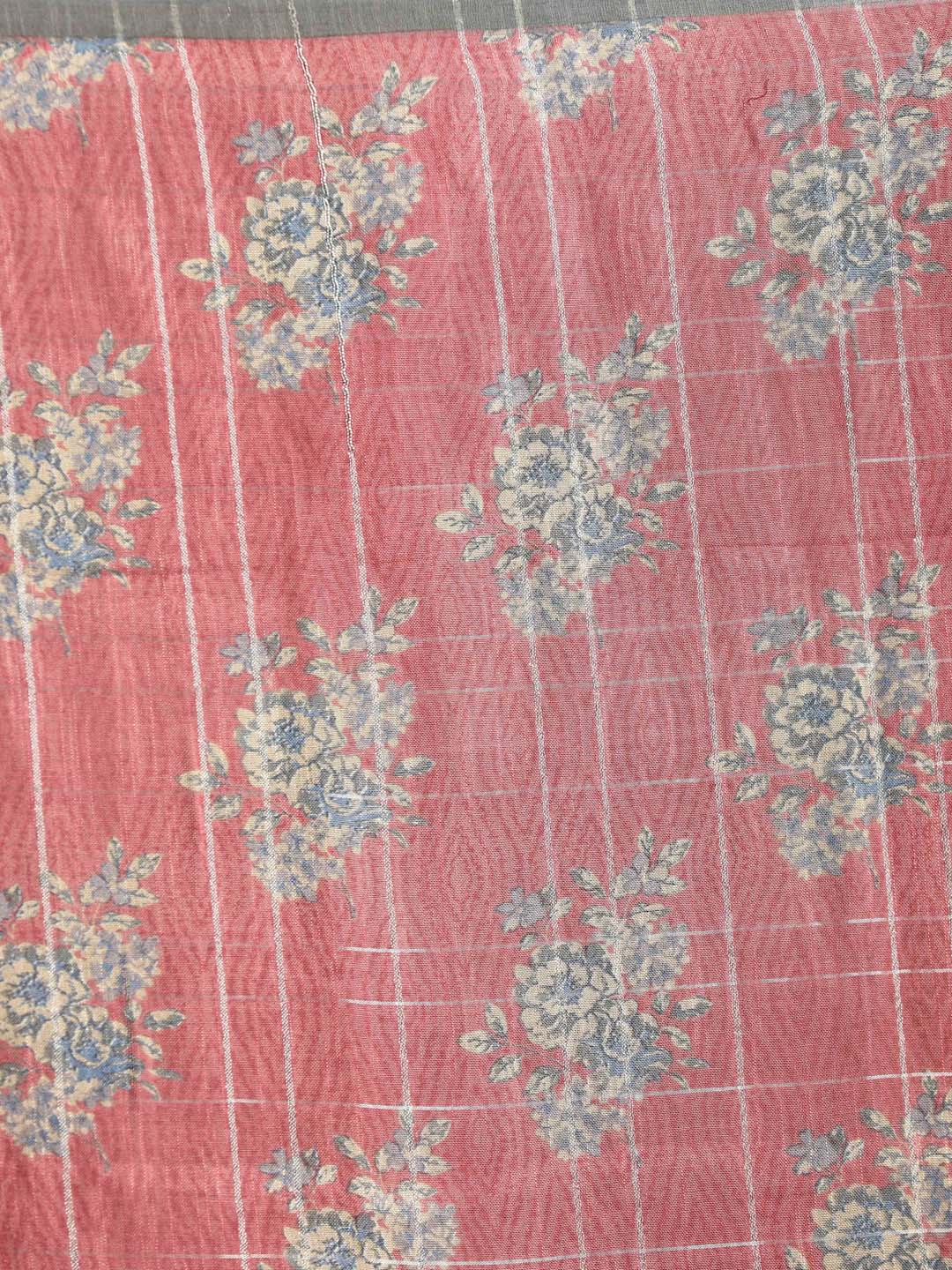 Indethnic Pink Liva Printed Saree - Saree Detail View