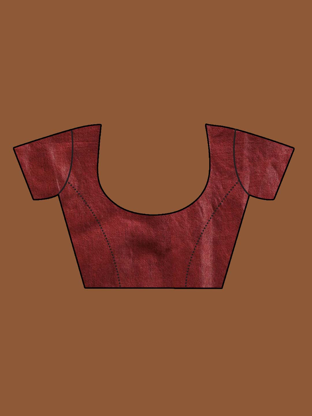 Indethnic Maroon Liva Woven Design Saree - Blouse Piece View