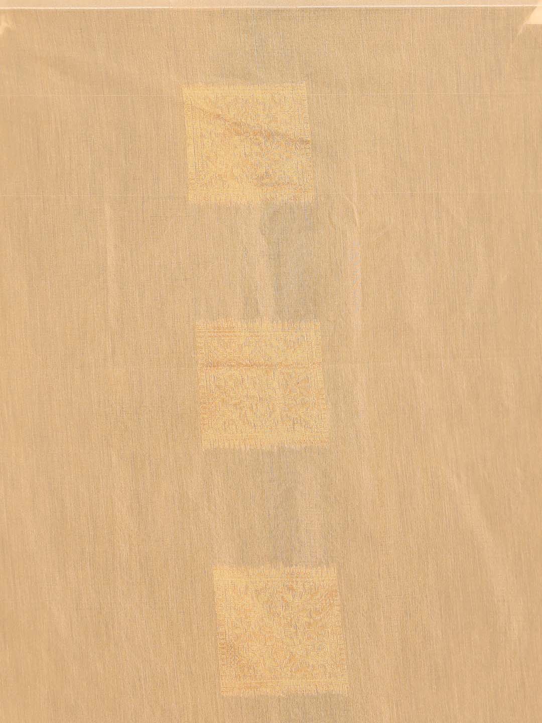 Indethnic Beige Pochampally Kora Silk by Cotton Saree - Saree Detail View