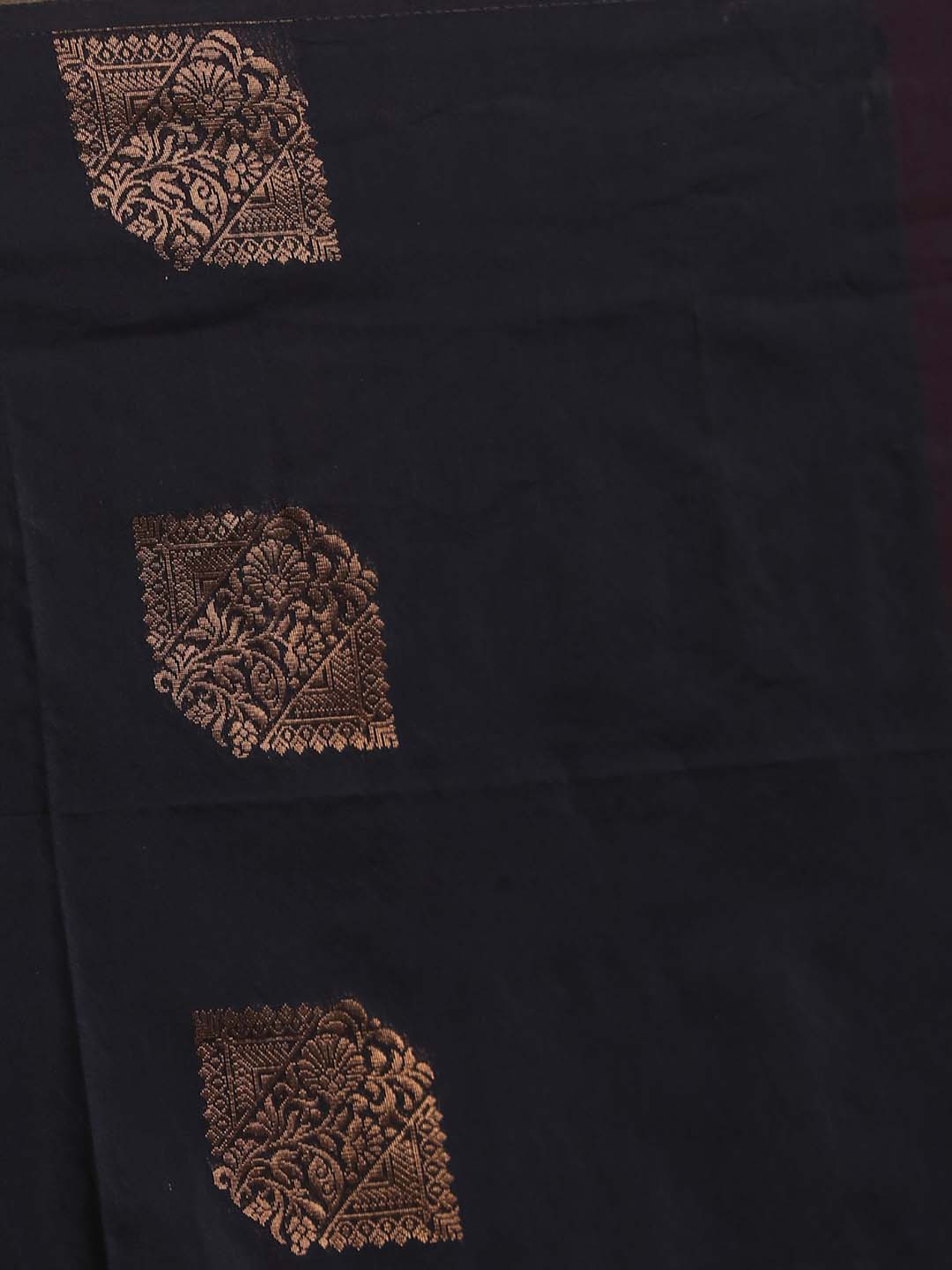 Indethnic Blue Pochampally Kora Silk by Cotton Saree - Saree Detail View