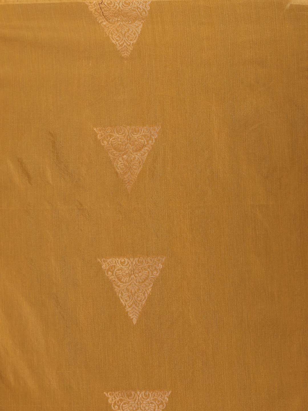 Indethnic Gold Pochampally Kora Silk by Cotton Saree - Saree Detail View