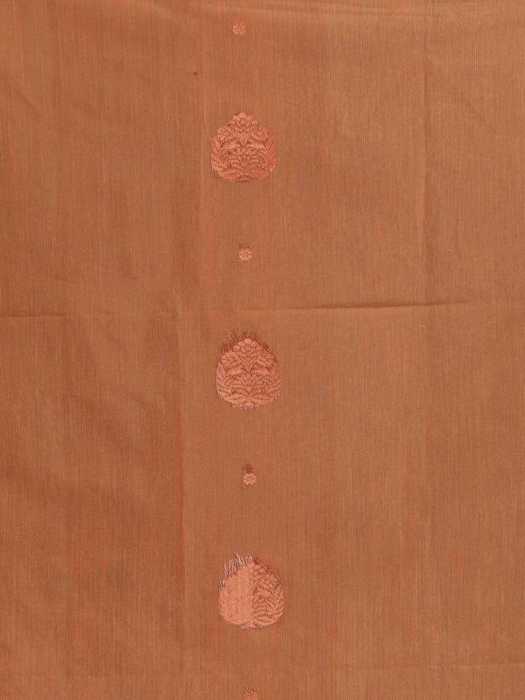 Indethnic Peach Pochampally Kora Silk by Cotton Saree - Saree Detail View
