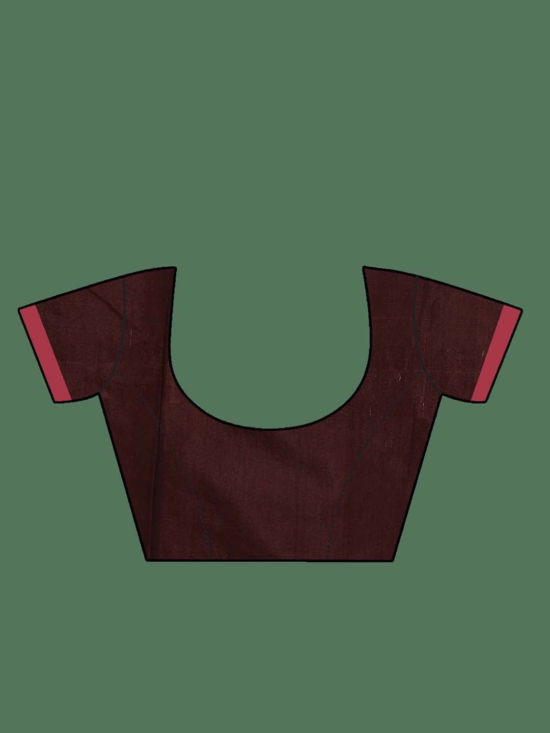 Indethnic Brown Pochampally Ikkat Saree - Blouse Piece View