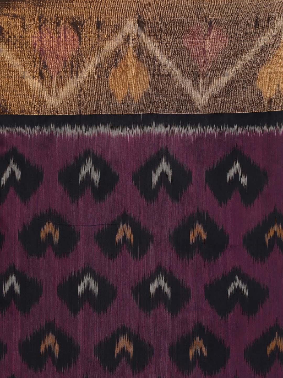 Indethnic Purple Pochampally Ikkat Saree - Saree Detail View