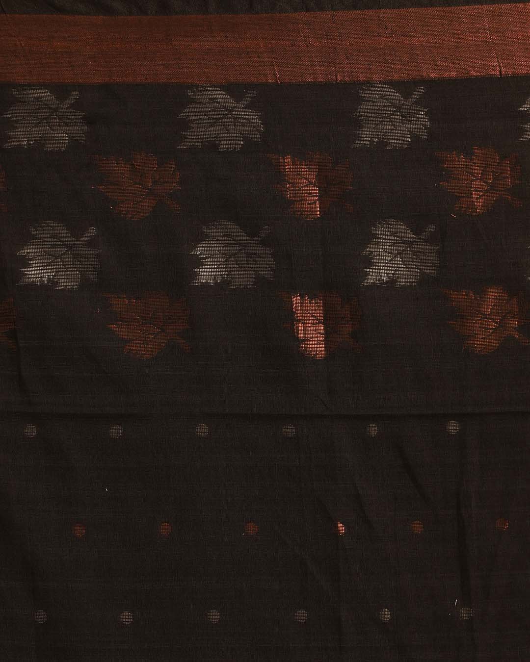 Indethnic Black Solid Daily Wear - Saree Detail View