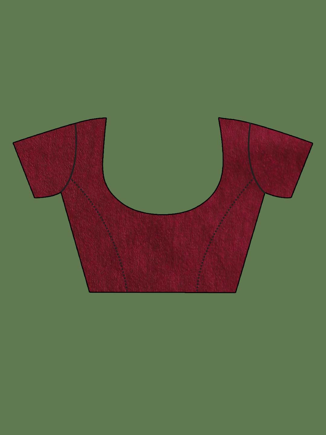 Indethnic Red Woven Design Daily Wear - Blouse Piece View