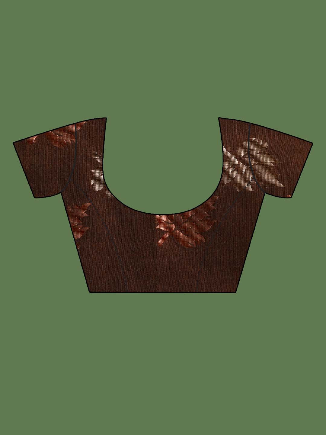 Indethnic Brown Solid Daily Wear - Blouse Piece View