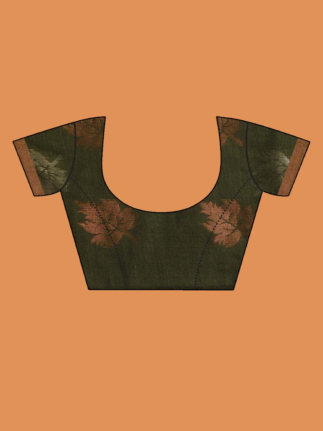 Indethnic Green Solid Daily Wear - Blouse Piece View