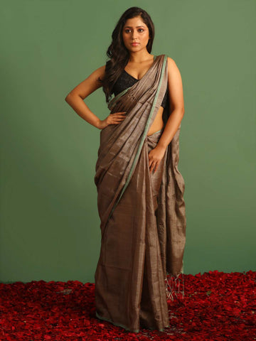 MIDNIGHT LUXE (BENGAL HANDLOOM COTTON BLEND SAREE)