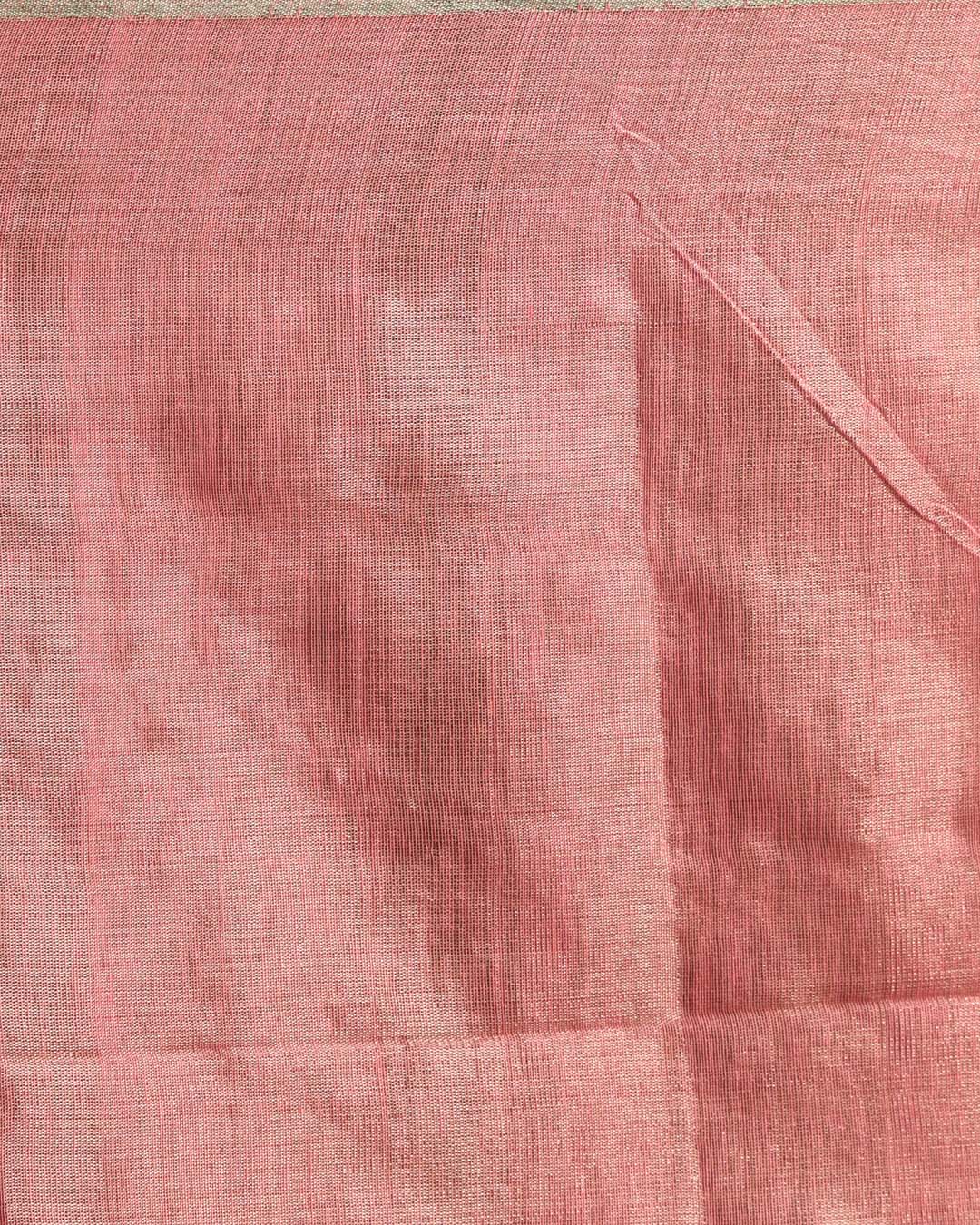 Indethnic Pink Solid Party Wear - Saree Detail View