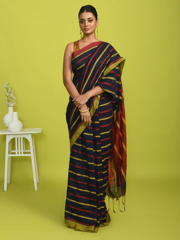AZURE CALM (HANDLOOM 100% PURE COTTON SAREE)