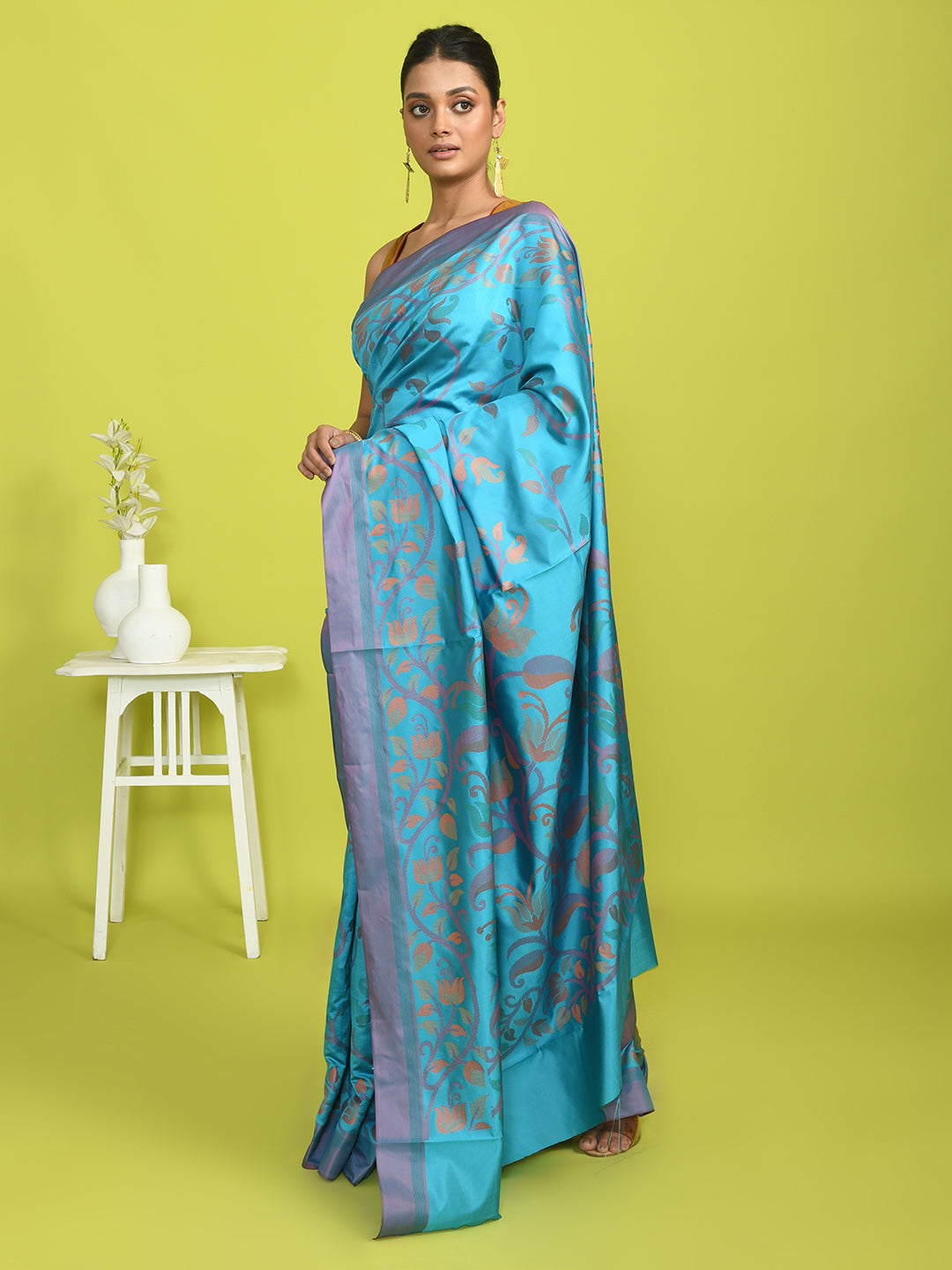 AZURE RADIANCE (HANDLOOM ART SILK SAREE)