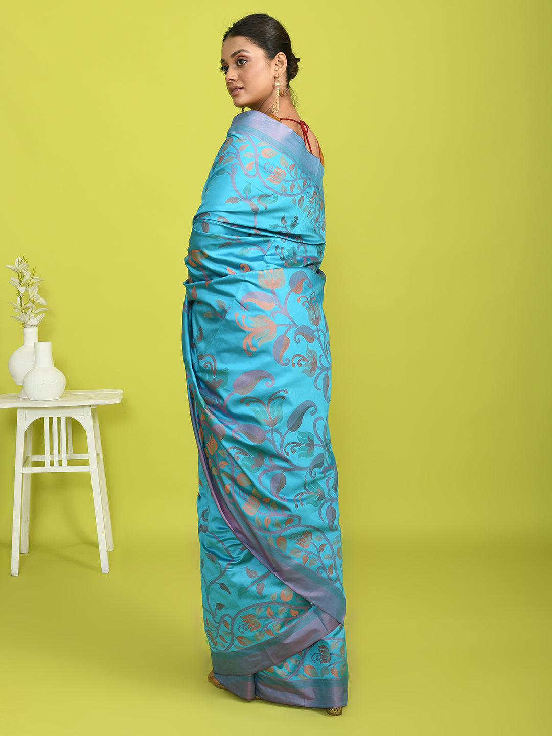 AZURE RADIANCE (HANDLOOM ART SILK SAREE)