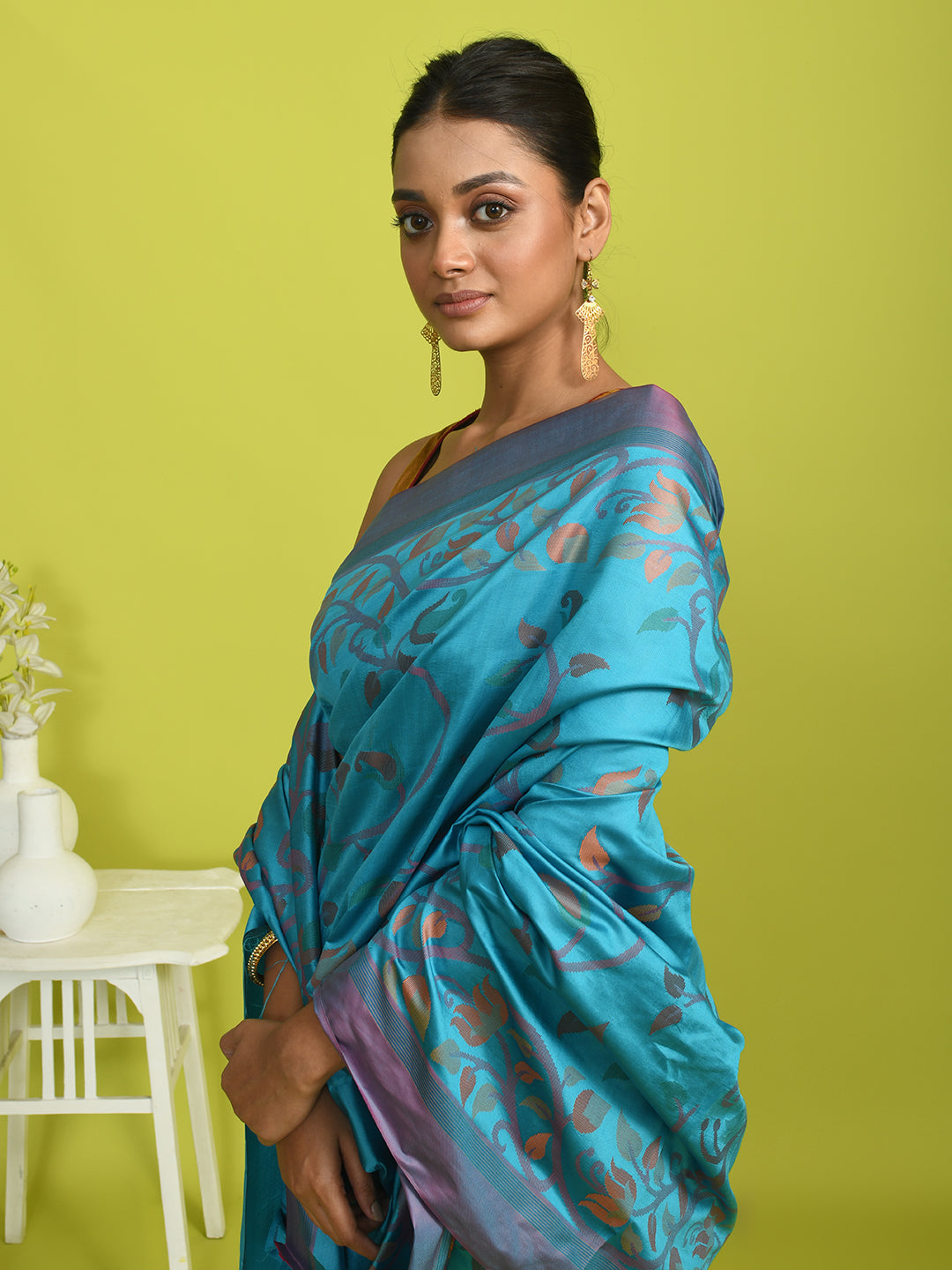 AZURE RADIANCE (HANDLOOM ART SILK SAREE)
