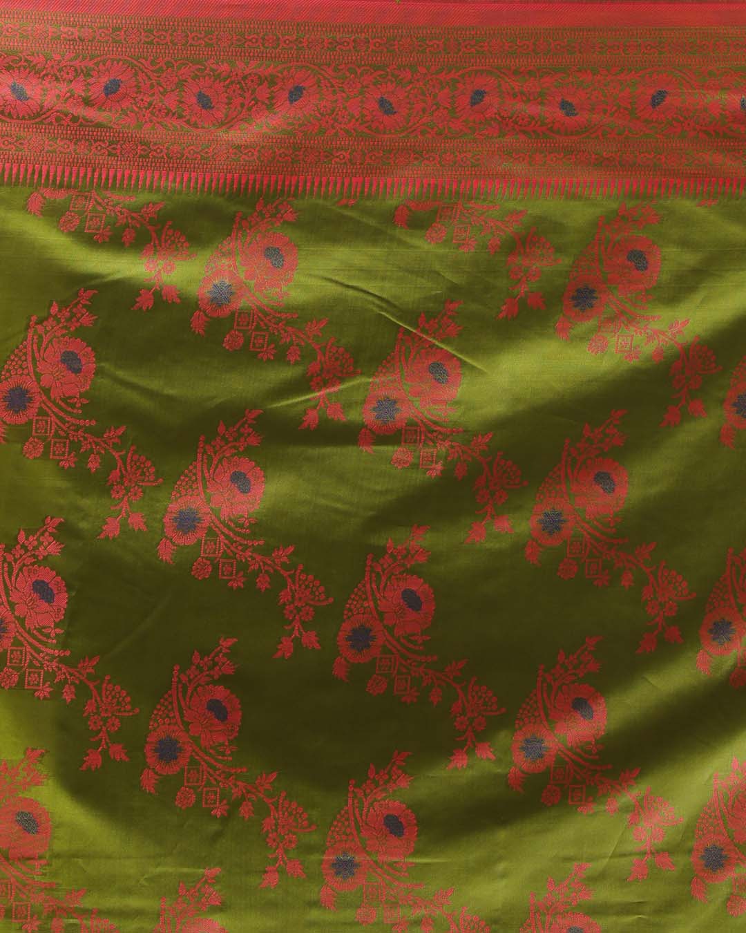 Jamdani Green Woven Design Traditional Wear