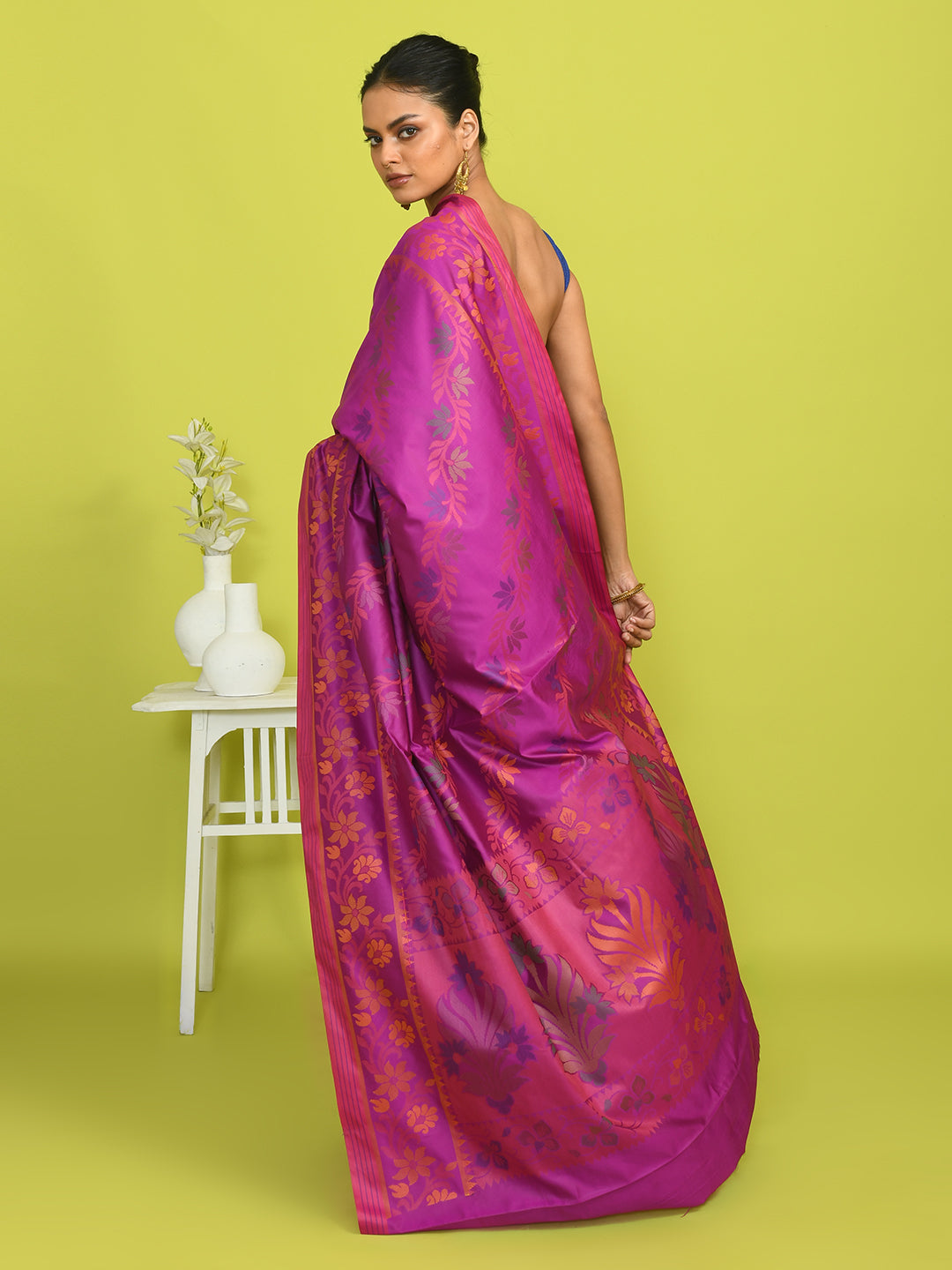 Jamdani Purple Woven Design Traditional Wear