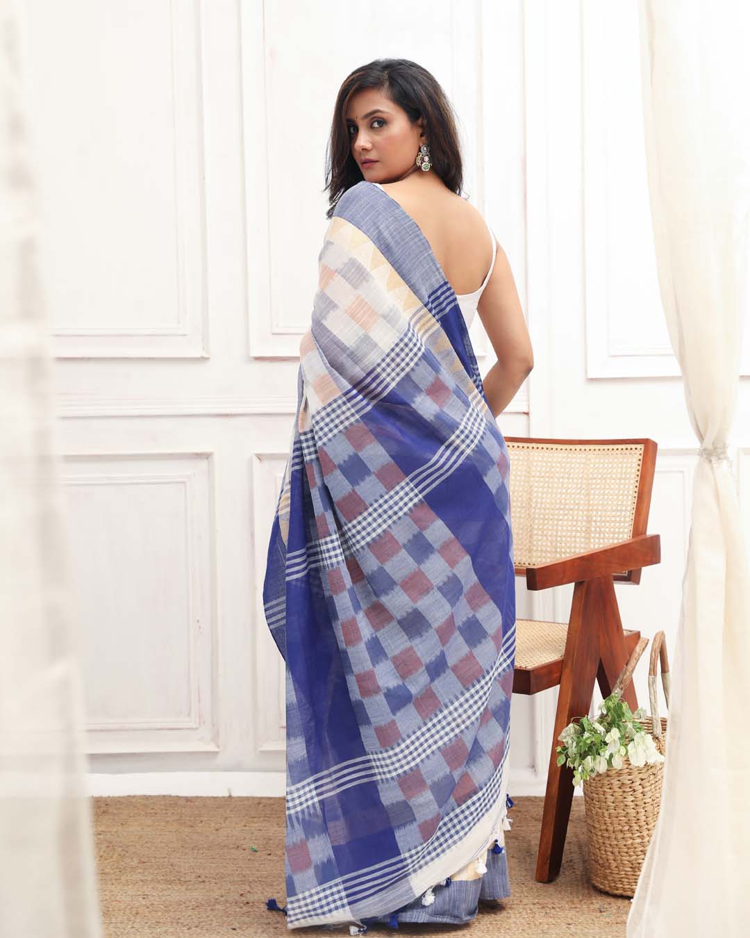 AZURE CHECK (SAREE)