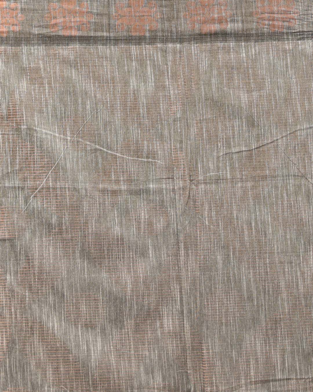 CHARCOAL CHIC (HANDLOOM COTTON BLEND SAREE)