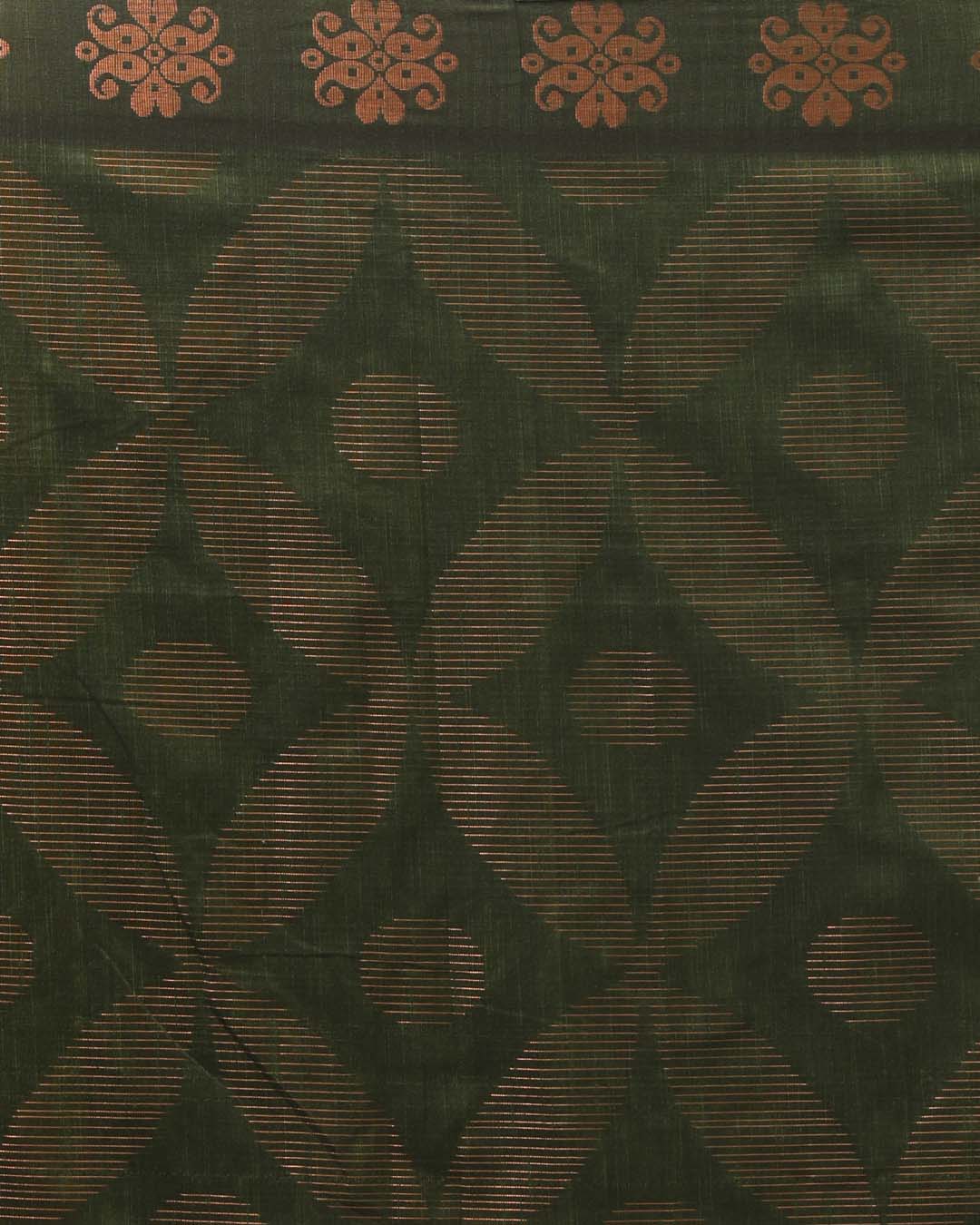 Jamdani Green Colourblocked Traditional Wear