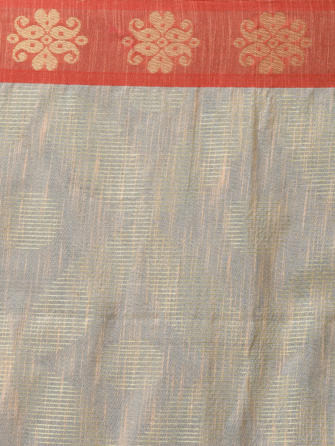 Jamdani Peach Colourblocked Traditional Wear