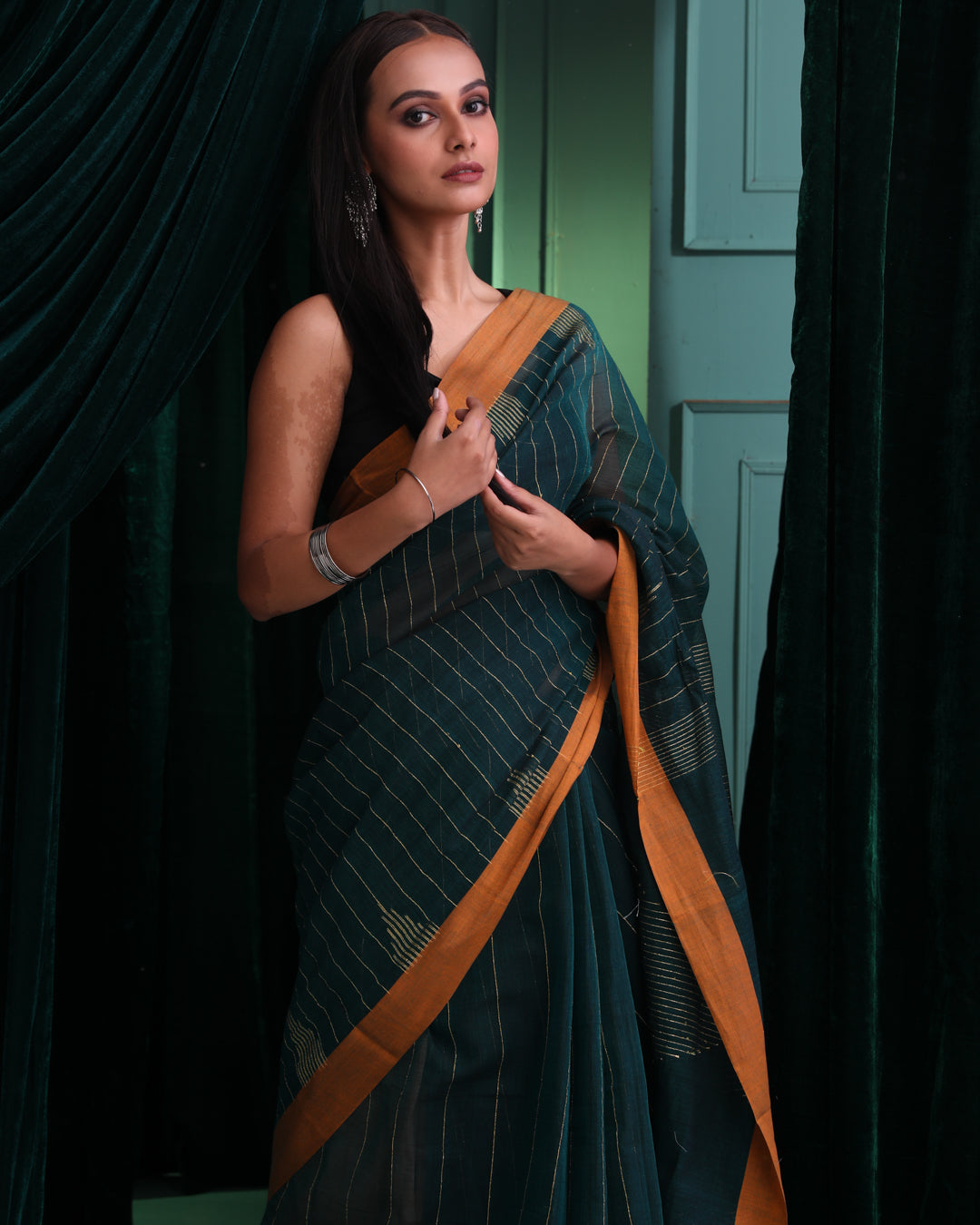 EMERALD STRIPES (SAREE)