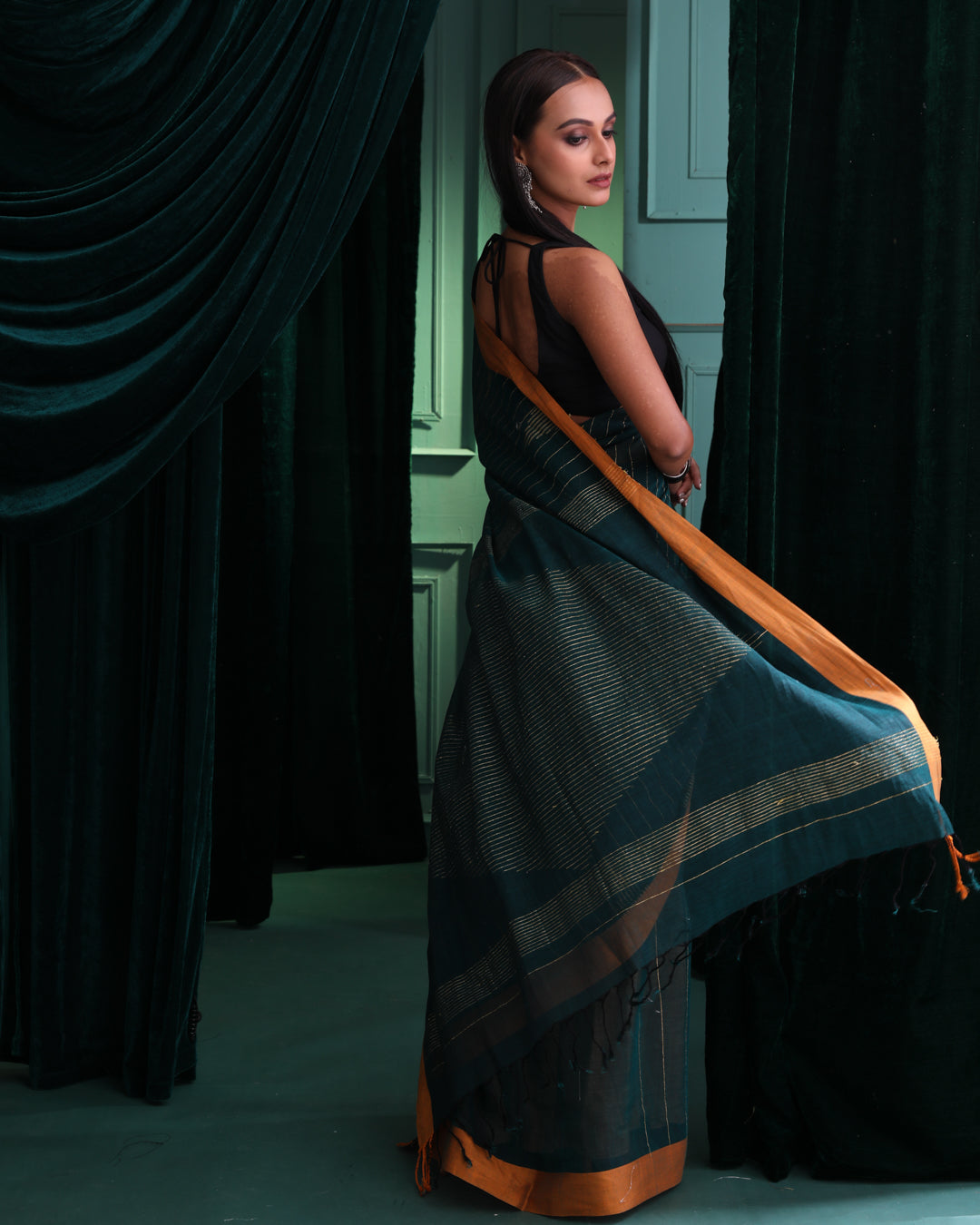 EMERALD STRIPES (SAREE)