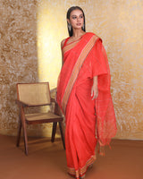 BRIGHT SERENITY (CHANDERI  SAREE)