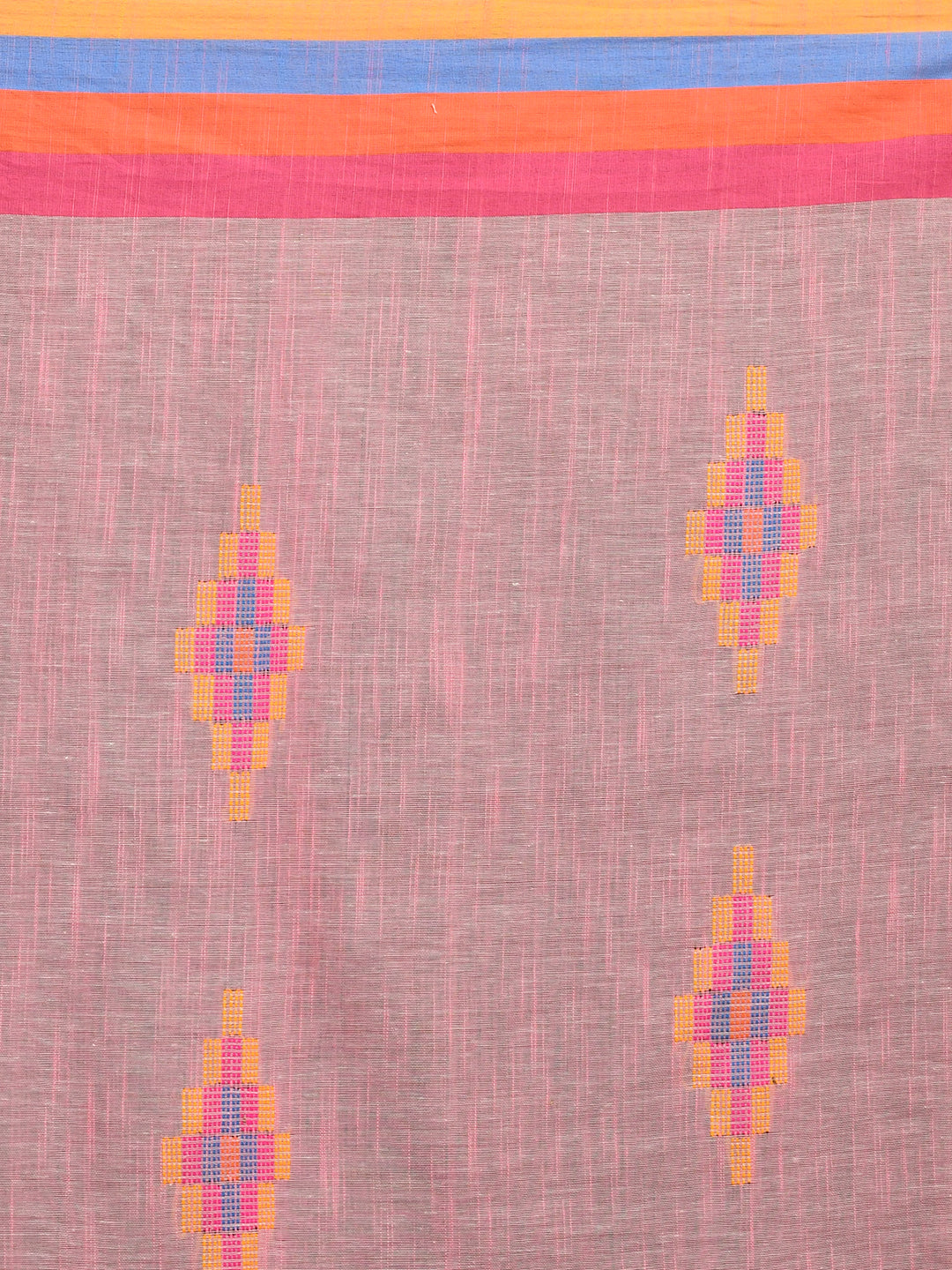 Jamdani Pink Woven Design Daily Wear  Saree