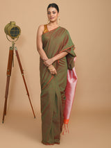 EMERALD ELEGANCE (BENGAL HANDLOOM COTTON BLEND SAREE)
