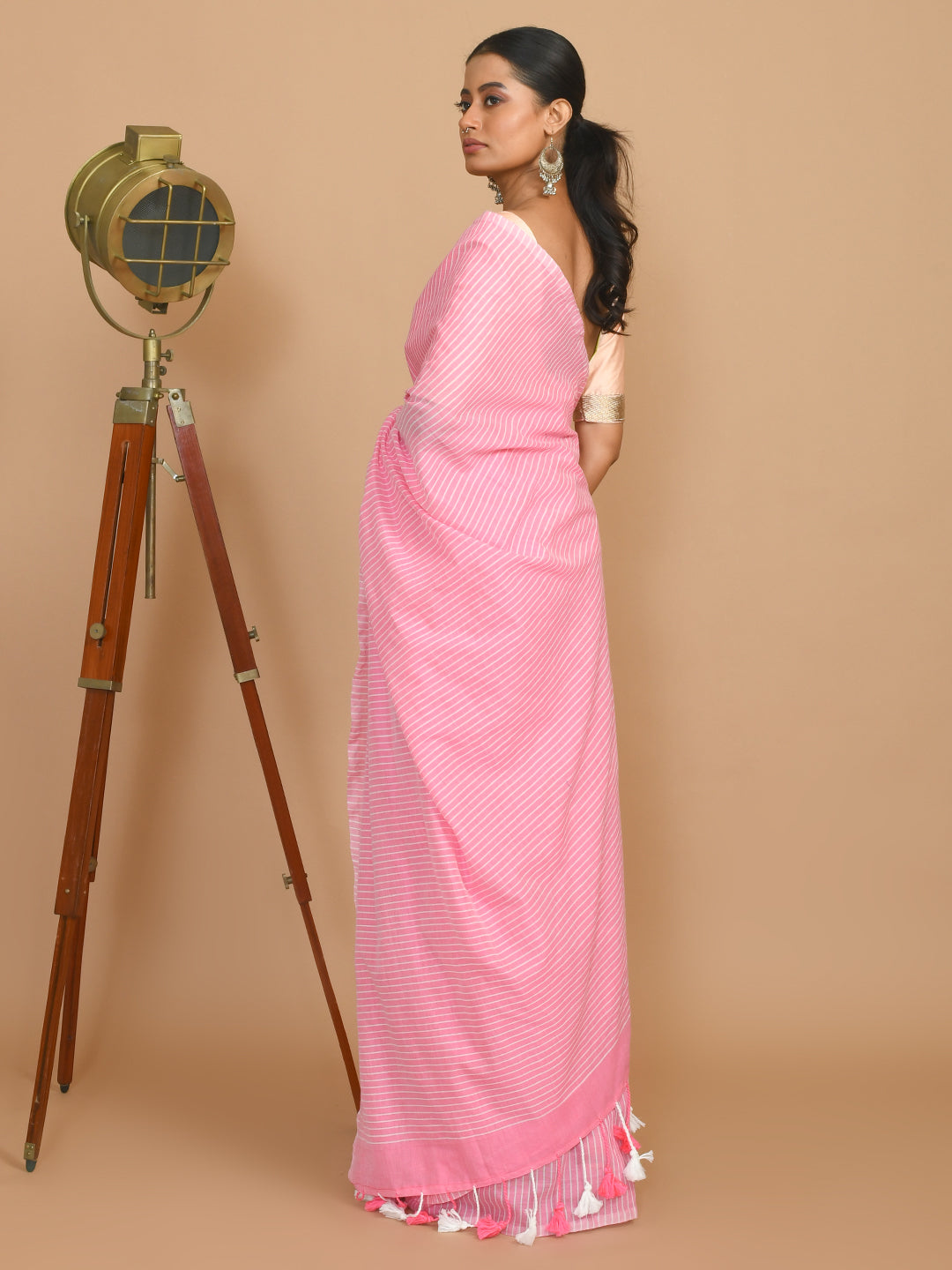 ROSY STRIPES (BENGAL HANDLOOM COTTON BLEND SAREE)