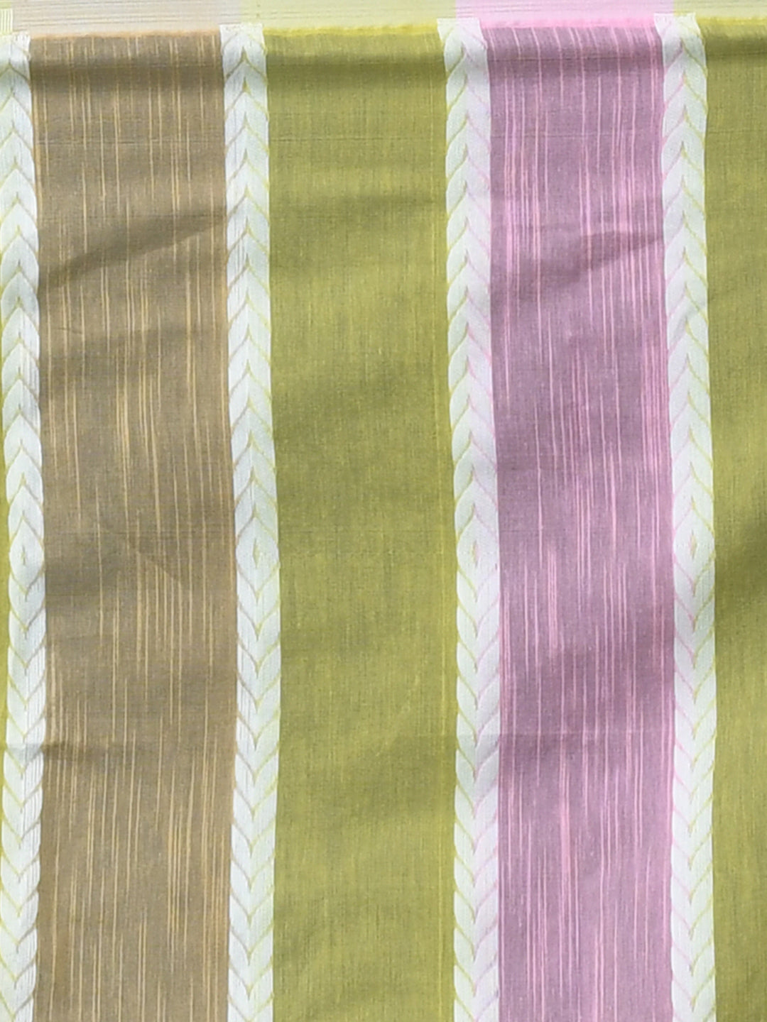 Yellow Striped Daily Wear  Saree