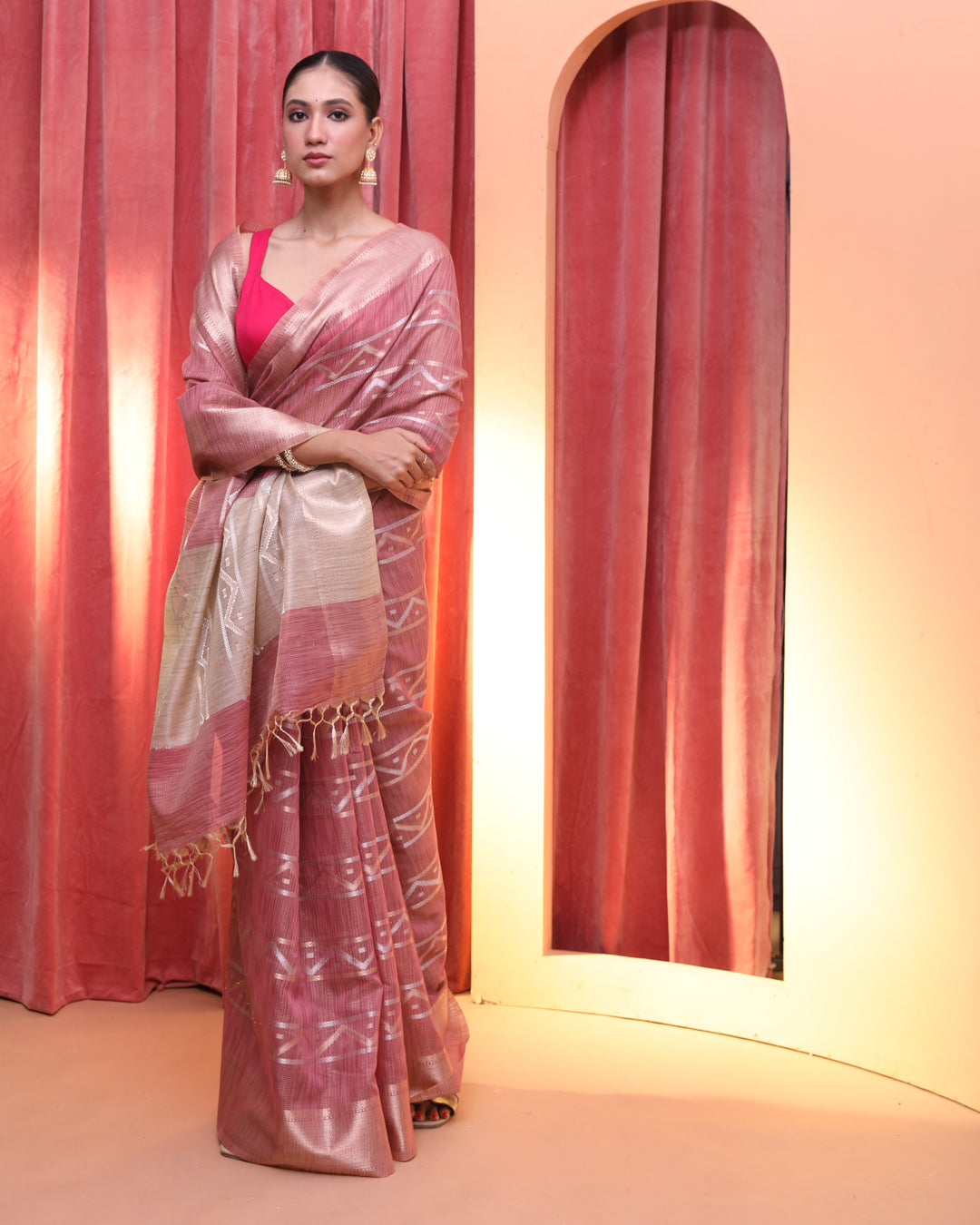 PINK ALLURE (BANARASI ART SILK SAREE)