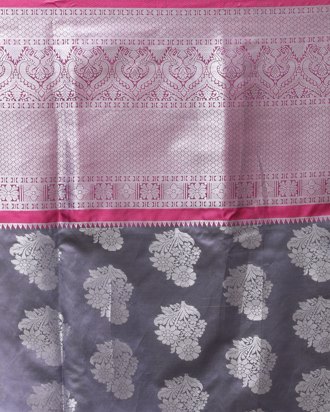 Kanjeevaram Grey Woven Design Traditional Wear  Saree