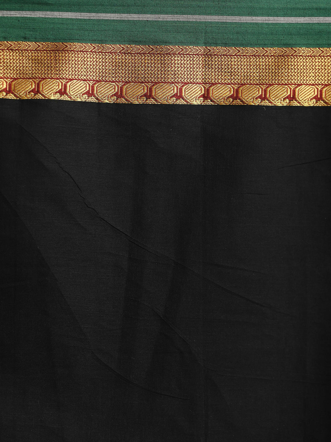 Indethnic Black Solid Saree - Saree Detail View