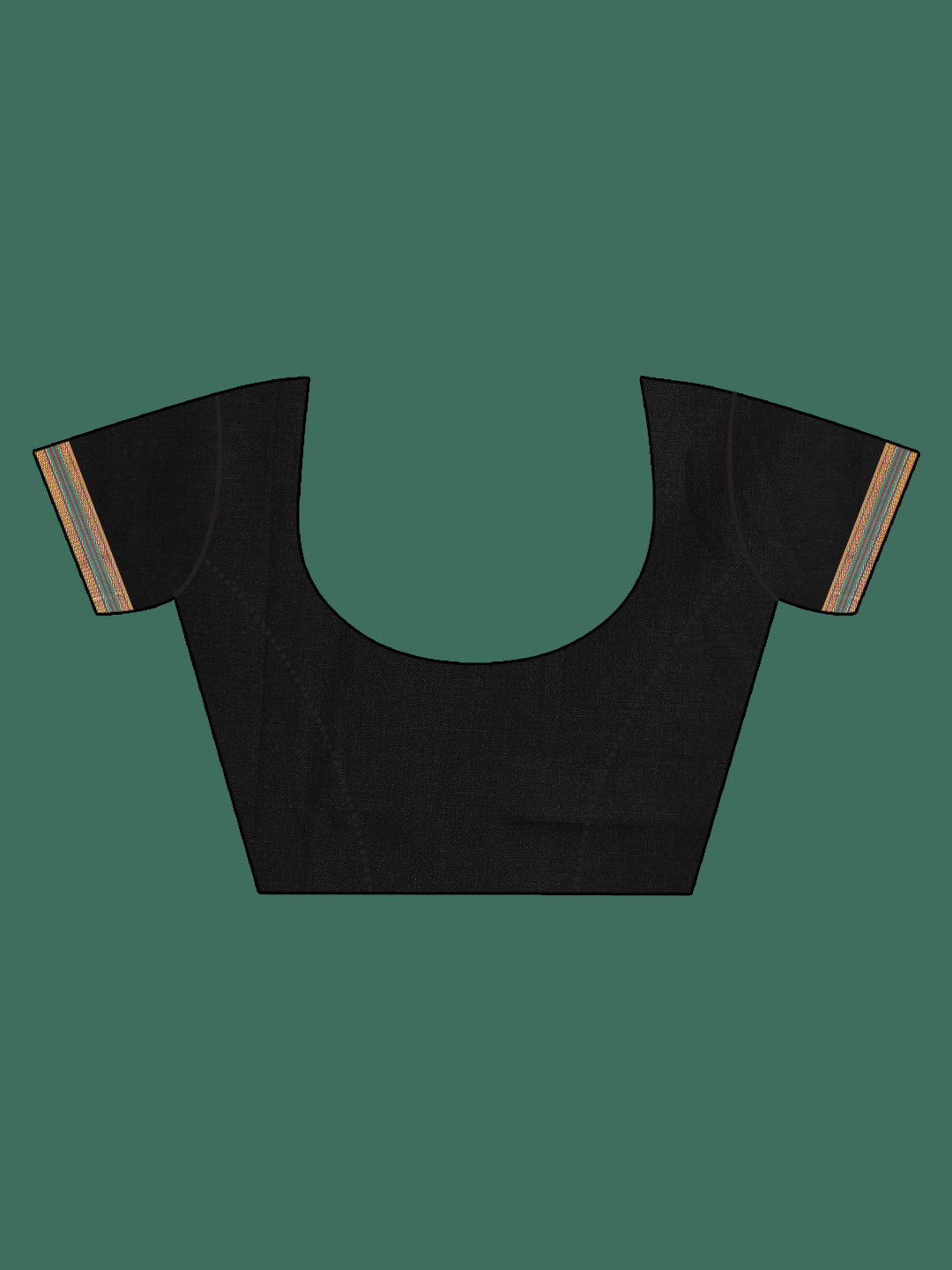 Indethnic Black Solid Saree - Blouse Piece View