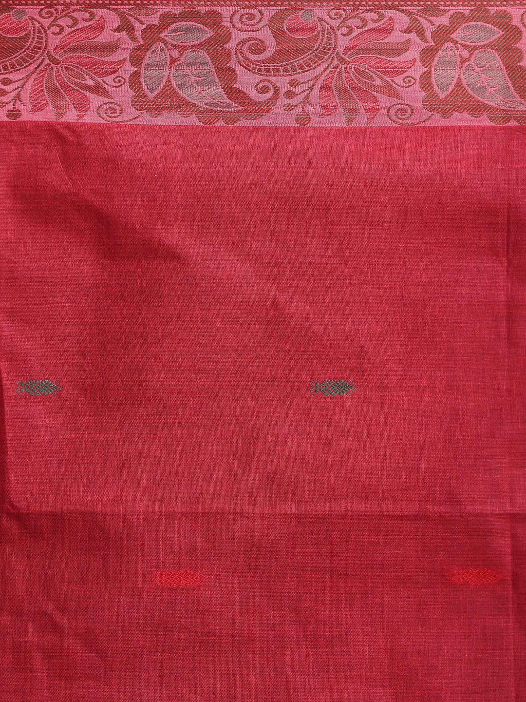 Indethnic Red Woven Design Saree - Saree Detail View