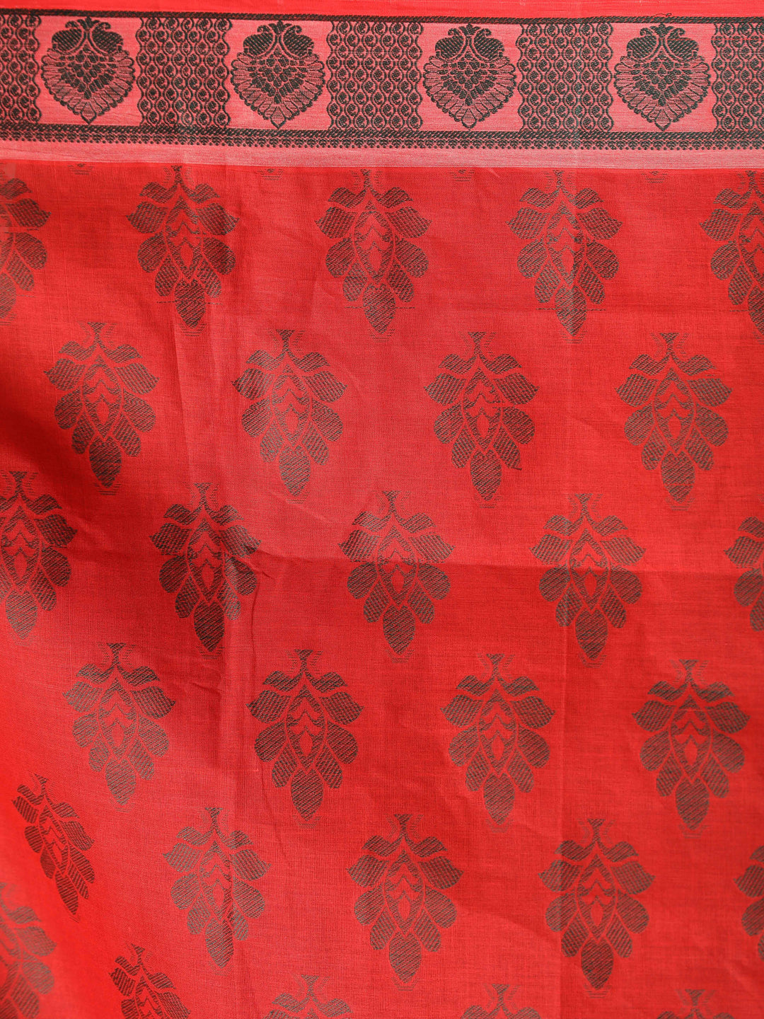 Indethnic Red Woven Design Saree - Saree Detail View