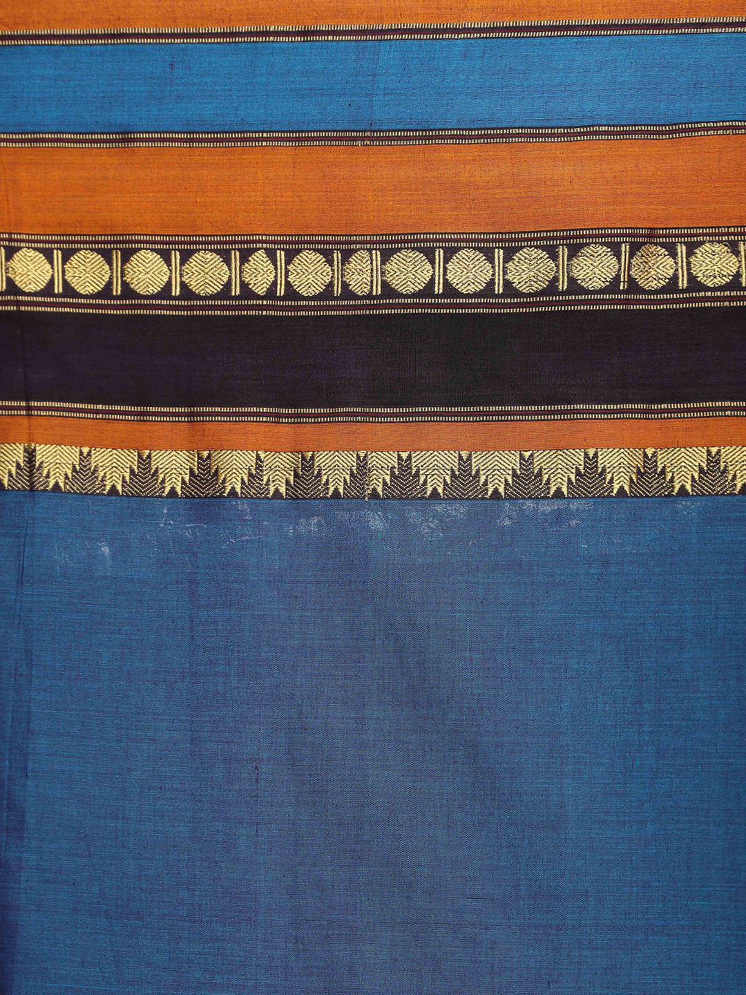 Indethnic Blue Solid Saree - Saree Detail View