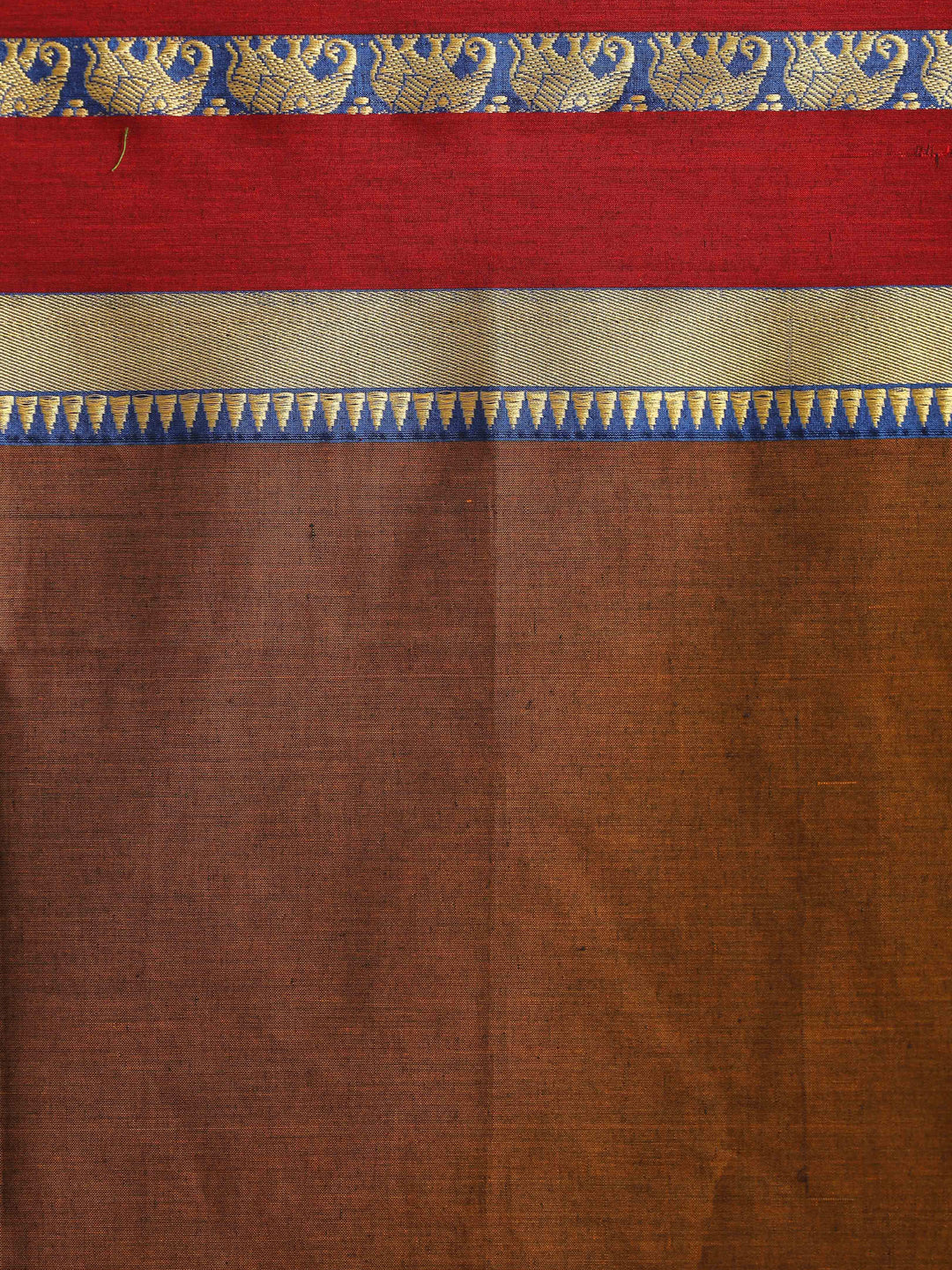 Indethnic Brown Solid Saree - Saree Detail View