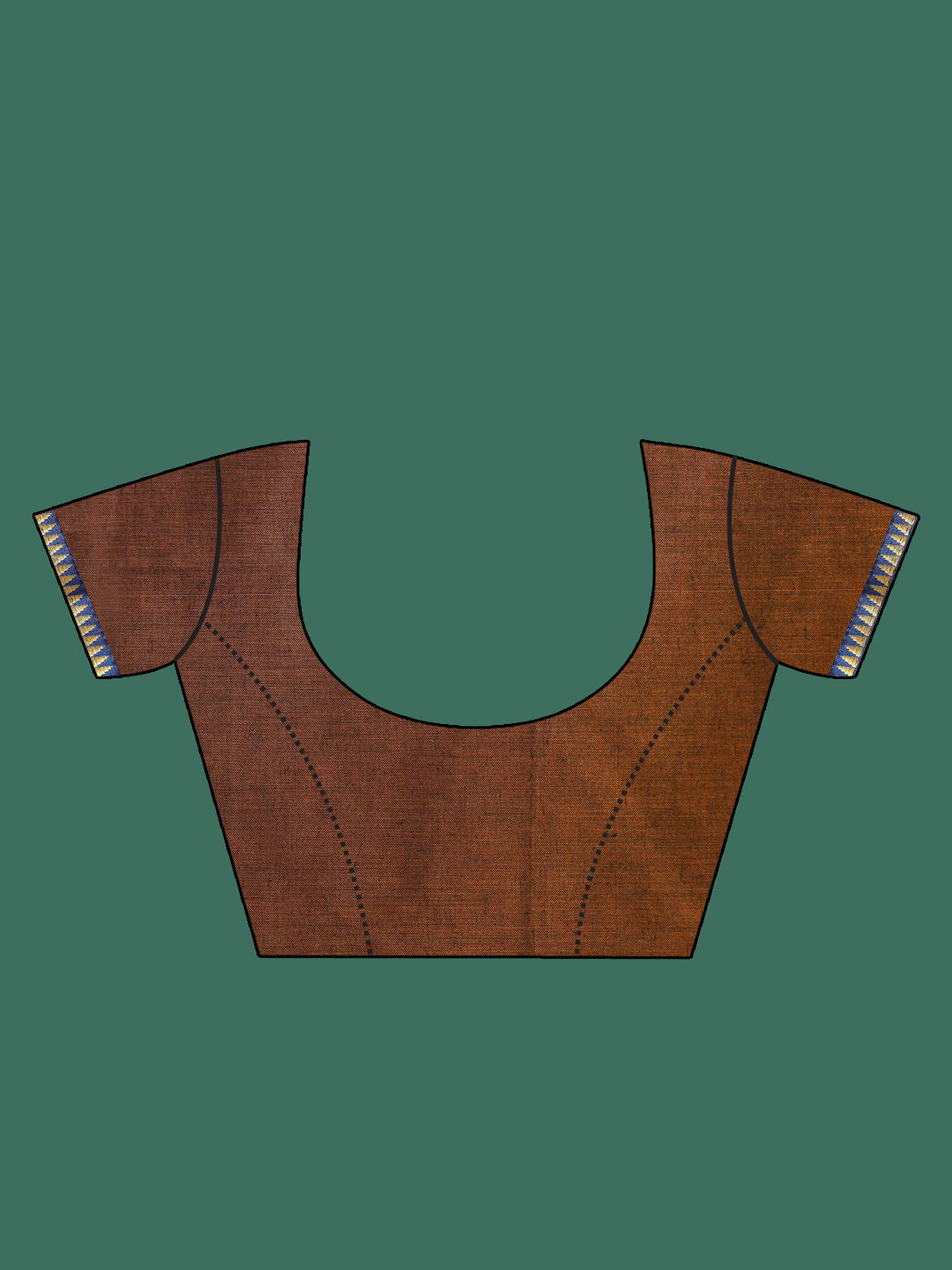 Indethnic Brown Solid Saree - Blouse Piece View