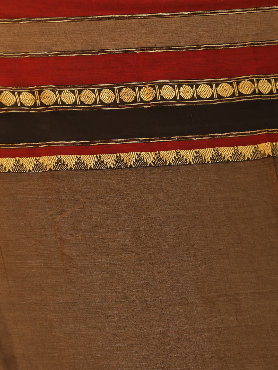 Indethnic Brown Solid Saree - Saree Detail View