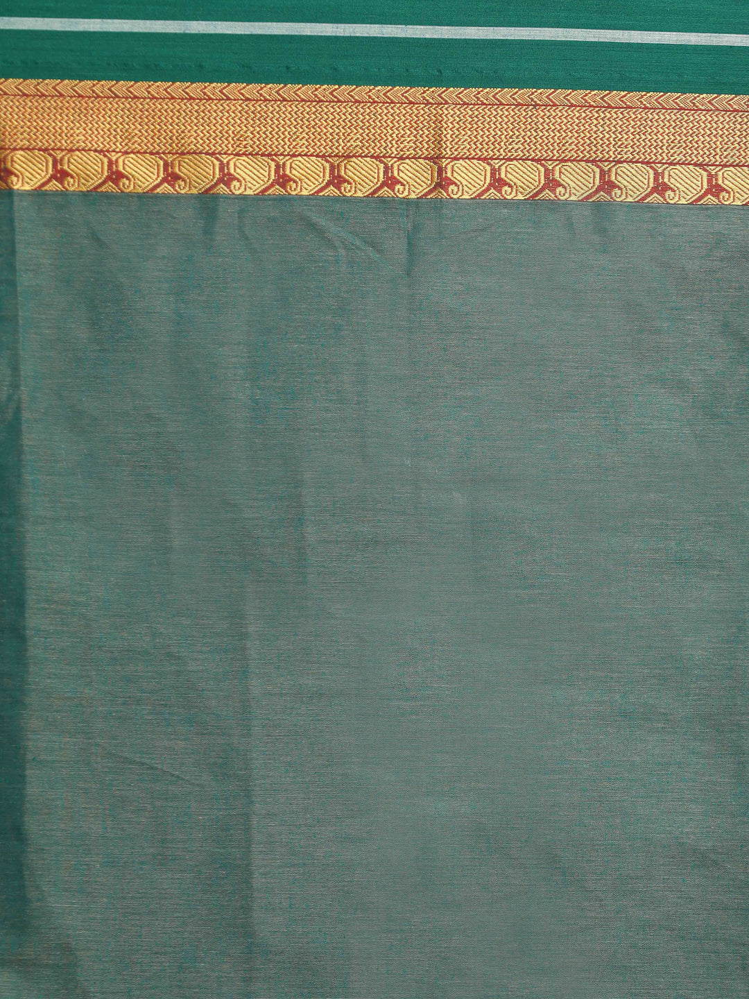 Indethnic Green Solid Saree - Saree Detail View