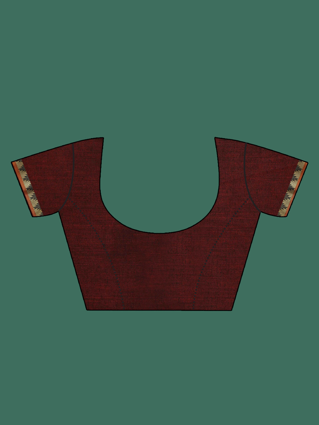 Indethnic Maroon Solid Saree - Blouse Piece View