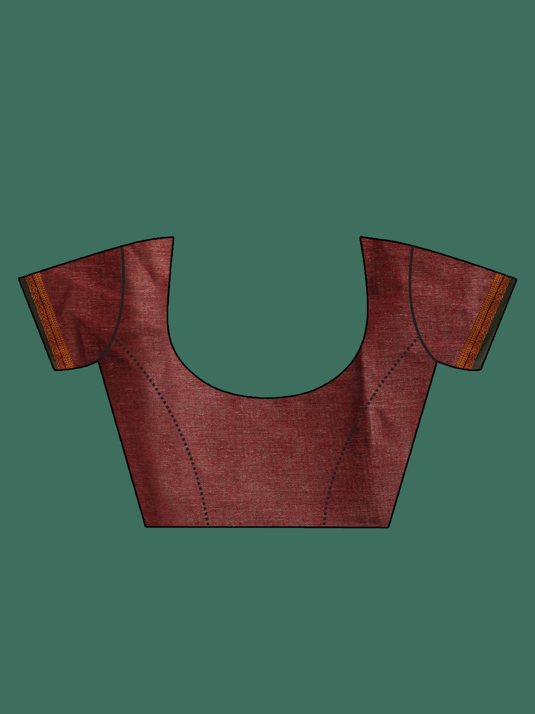 Indethnic Maroon Solid Saree - Blouse Piece View